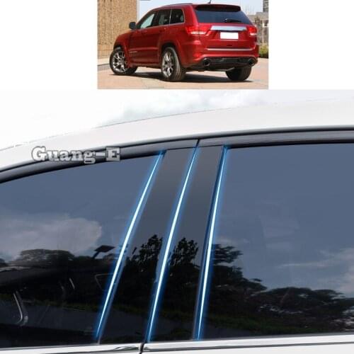 For Jeep Grand Cherokee 2011 2012 2013-2021 Car PC Material Pillar Post Cover Door Trim Window Piano Black Molding Sticker Plate
