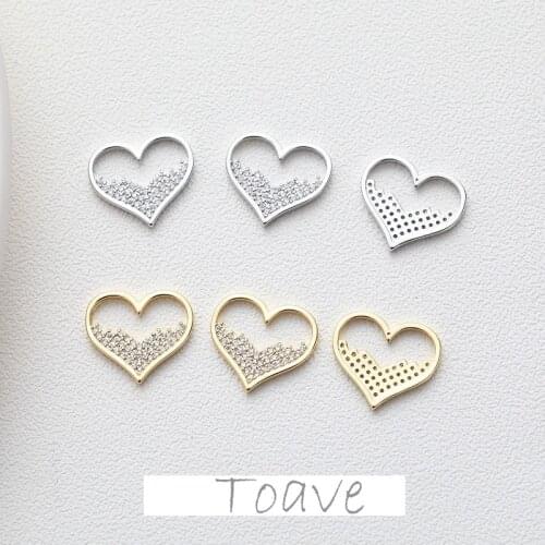 Electroplating love peach heart inlaid zircon crystal hollow pendant diy hand-made material accessories