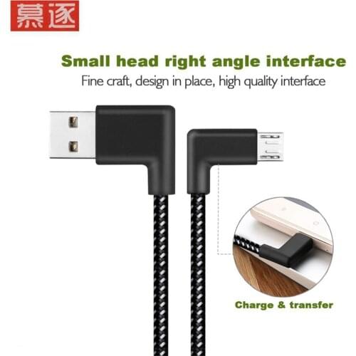 USB 2,0 zu Typ-C Kabel 90 Grad Stecker USB 3,1 Typ-C Schnelle Lade Datenkabel für alle Typ C Gerät Nylon Geflochtene Kabel