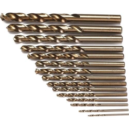 15 pieces/set HSS-CO 1.5-10mm high-speed steel M35 cobalt twist drill bit 40-133mm long wooden metal drilling highest quality