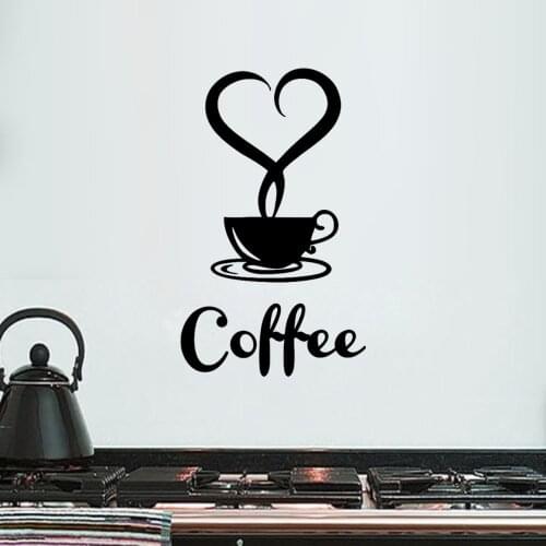 Creative Wall Stickers Arrival Beautiful Design Coffee Mugs Tea Coffee Art Decal Letter Vinyl Wall Sticker Pegatinas De Pared