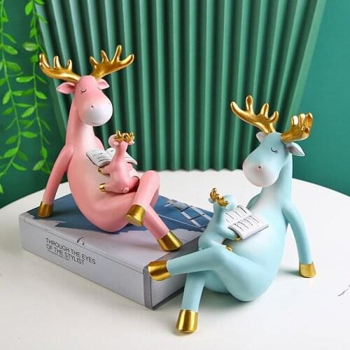 Creative Modern Resin Elk Cute Decoration Accessories Living Room Room Soft Decorations Home Decorat Ornaments