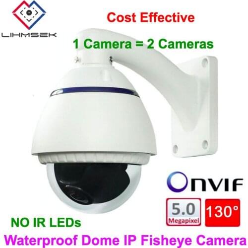 Lihmsek Vision 5.0 Megapixel IP Fisheye Camera Outdoor Support Onvif POE with 2.1mm 130 degree Lens H.265 H264