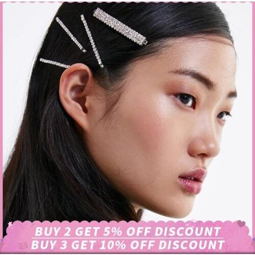 Fashion Crystal Hairpin Rhinestones Hair Clips Metal Barrettes Hairpins Headwear Hair Accessories Hair Clips for Women Girl