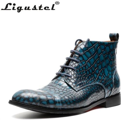 Mens Crocodile Boots Shoes Handmade Red Bottom Lace-up Ankle Boots Shoes Mens Sneakers Outdoor Shoes Pointed Toe Plus Size