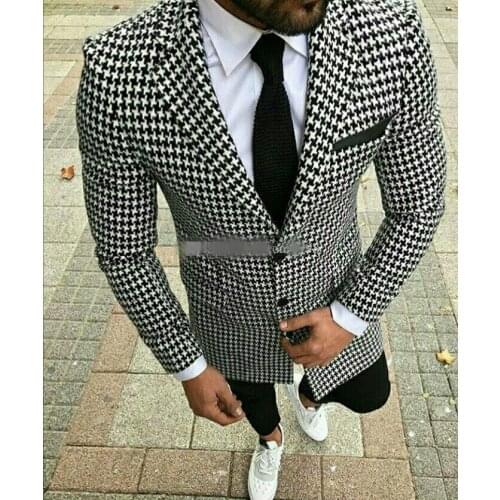 TPSAADE Mens New Arrival Double Breasted Slim Fit Mens Blazer Party 2 Pieces Suit Wedding Groom Peak Lapel Suit (Jacket+Pants)
