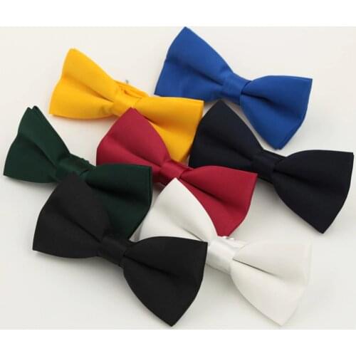 Hot Sale 16 Solid colour Fashion Bow ties For Men Red Blue Bowtie Wedding Groom butterfly Cravat Gravata Black Bow