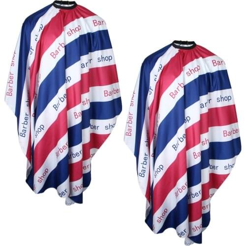 Pack of 2 Striped Salon Hair Styling Cutting Gowns Capes Waterproof Cloth Apron Barber Hairdressing Supplies for Adults