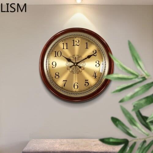 Wood Luxury Wall Clock Large Metal Retro Nordic Gold Silent Wall Clocks Bedroom Living Room Wall Clock Modern Reloj De Pared