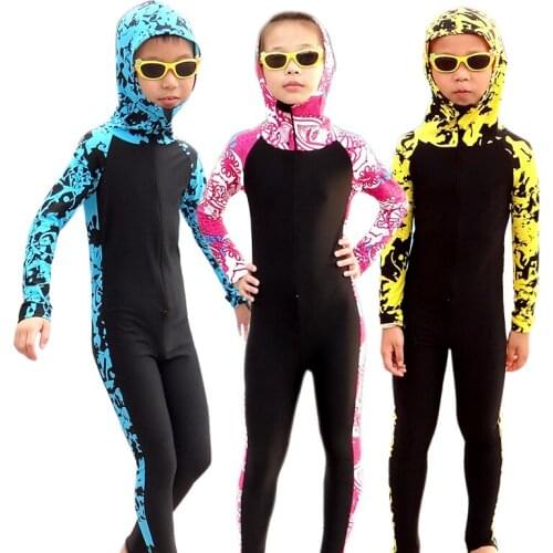 Neoprene children wetsuits back zipper boys girls surf swimwear kids one piece sunscreen warm keeping surfing diving suits