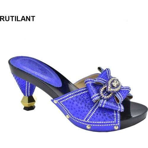 New Fashion Shoes for Wedding Women Plus Size Women Shoes 43 High Heels Sexy Ladies Nigerian Women Party Pumps with Rhinestone