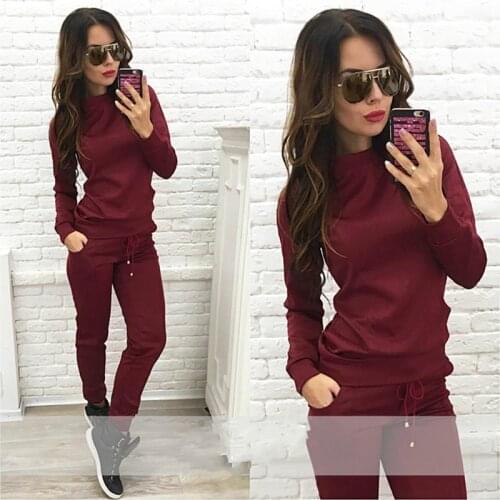 Solid Tracksuit Women Two Piece Set Autumn Clothes Long Sleeve Pullover Top and Pants Sports Jogging Suit Female Casual Outfits