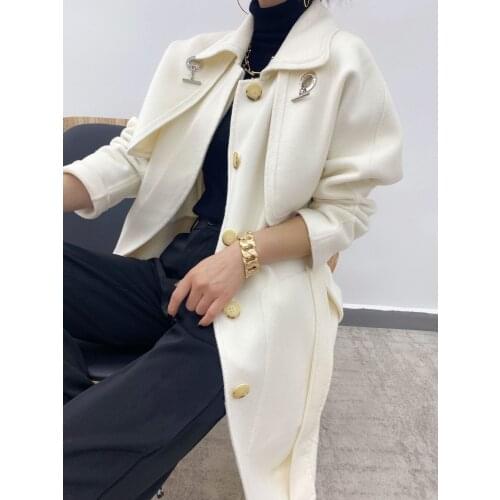 Autumn winter wool coat womens 20 winter new lace up multi wear method two piece medium length woolen coat for women