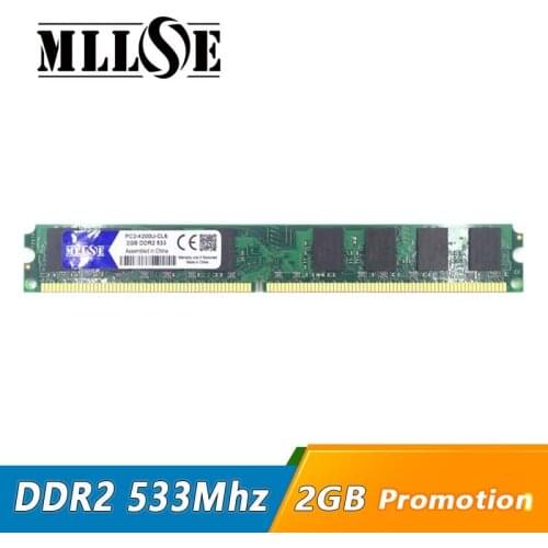 MLLSE ram 2gb DDR2 533 533mhz PC2-4200U DIMM DDR2 2GB 2G 533 mhz Memory Ram Memoria for All Motherboard Desktop Computer PC