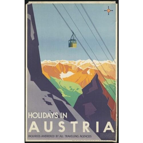 HOLIDAYS IN AUSTRIA TRAVEL LARGE METAL POSTER TIN SIGN WALL PLAQUE