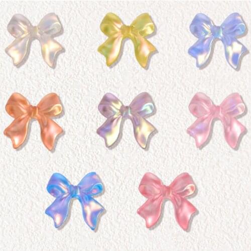 Mixed colors bowknot decorative accessories nail rhinestones crystal butterfly nail art decorations 30pcs/lot