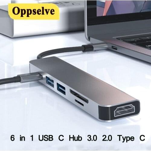 USB C Hub 3.0/2.0 Type C For iPad Pro Macbook Pro Air USB Type C to Adapter 3.5mm Aux Jack USB-C PD Hub TF SD Card Reader For PC
