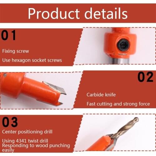 High Speed Steel Abrasion-resistant Woodworking Countersunk Bit-5 Pcs ( Blade Diameter 8mm) Chamfer Tool