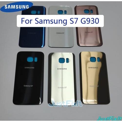 For SAMSUNG Galaxy S7 G930F Back Battery Cover Door Rear Glass Housing Case Replace Battery Cover