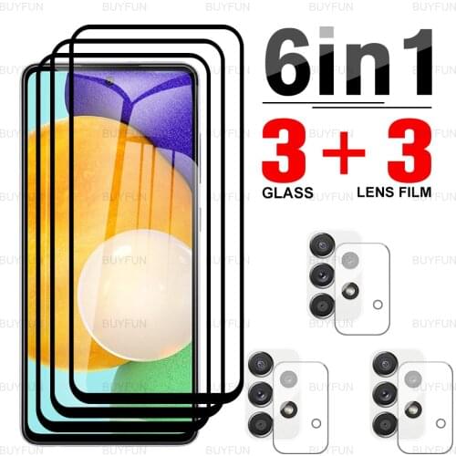 For Samsung Galaxy A52 5G Front Screen Protector Glass For Samsung A32 A22 A72 A42 5G A12 M12 Tempered Protective Camera Glass