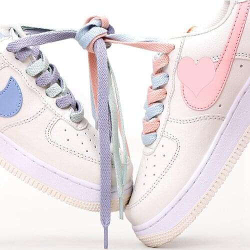 1 Pair Flats Shoelaces Precision Weaving AF1 Shoe Lace Little White Shoes Pink Shoelace Used for Sneakers Casual 120/140/160CM