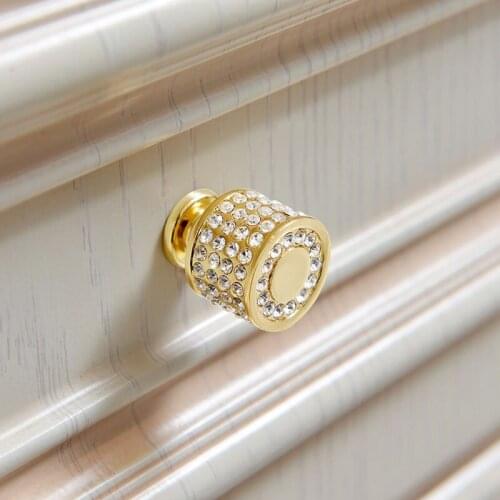 Home Hotel 1Pcs Crystal Glass Design Diamond Art Knobs Cupboard Drawer Pull Silver Kitchen Cabinet Door Wardrobe Handle Hardware