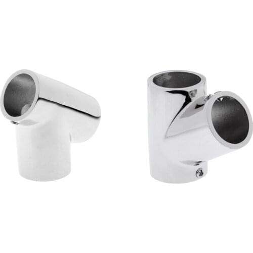 2xBoat Hand Rail Fitting-60 Degree 3 Way Corner Elbow -316 Stainless Steel