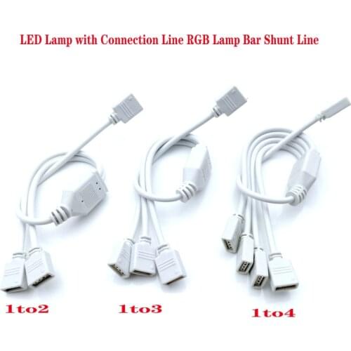 4 Pin RGB LED strip light Connector Cable 1 to 2/ 3/ 4 RGB 4Pin Doubling/Dividing line Connecting wire Splitter Cable Feeding