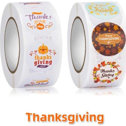 500pcs Thanksgiving Day Stickers Leaves & Pumpkin Adhesive Stickers for Gift Wraps,Business Bontiques,Greeting Cards,Envelopes