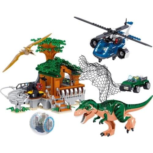 908Pcs QL1721 Building Blocks Dinosaur Git Dragon Great Escape Small Particles DIY Childrens Educational Assembling Toy Gifts