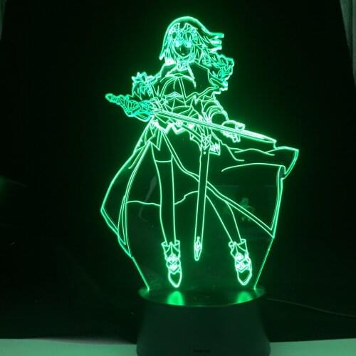 Arturia Pendragon Saber Anime Lamp Fate Stay Night 3D ANIME LAMP Nightlights 16 Colors Changing Lampara Led For Bedroom Decor