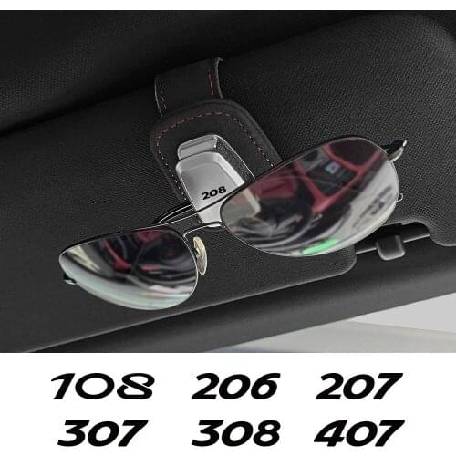 Car Sun Visor Glasses Clip Card Ticket Holder For Peugeot 208 207 308 206 307 407 2008 508 3008 5008 301 Portable Accessories