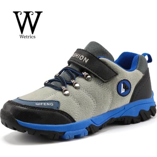 Kids Sport Shoes Waterproof Outdoor Hiking Shoes Comfortable Non-slip Casual Shoes For Boys Leather Warm Sneakers Autumn Winter