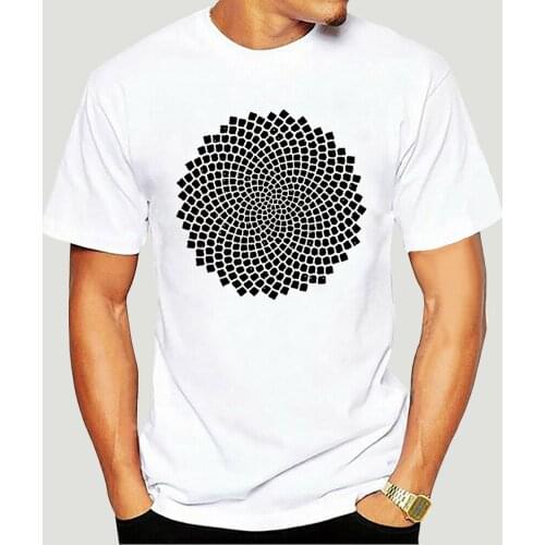 Tshirt Short sleeve Sunflower Seed Fibonacci Spiral Golden Ratio Mathematics Geometry Unisex T Shirt O neck Wo t-shirt-0555D