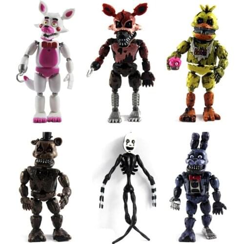 6 Pcs/Set Anime Figure Five Night At Freddy Fnaf Bonnie Bear Foxy Pvc Model Action Figure Freddy Toys For Children Birthday Gift