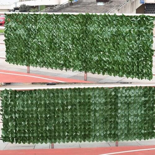 2Pcs 25x50cm Decorative Simulation Artificial Hedge Fence Ivy Leaves for Garden Exquisite Details Garden Decor