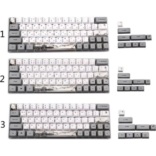 73 key Ink Dye-Sublimation Mechanical Keyboard Cute Keycaps PBT OEM Profile Keycap For GH60 GK61 GK64 Keyboard Korean Japanese R