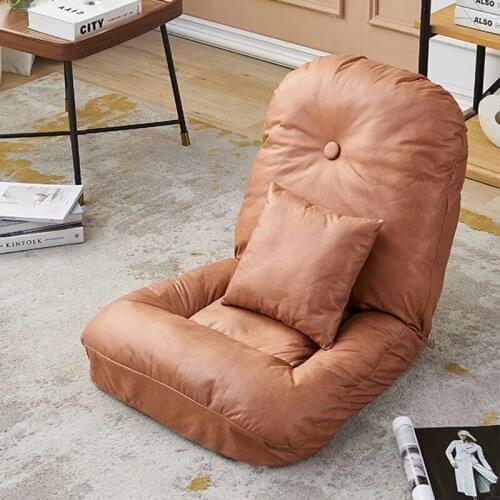 Lazy Sofa Tatami Single Bedroom Folding Backrest Legless Bay Window Bed Nursing Chair Technology Leather