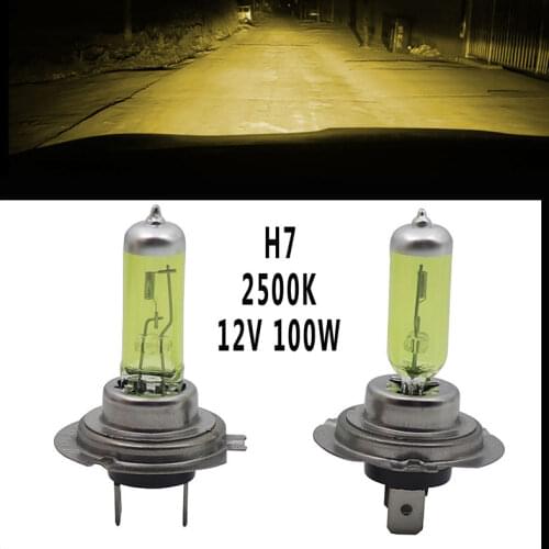 2pcs H7 12V 100W Xenon Halogen Yellow car Headlight Fog Quartz Glass 2500W Light Lamp Bulbs