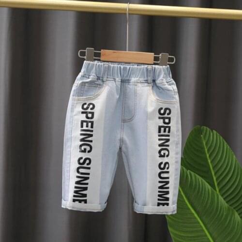 Summer Children Clothing Hot Sale 2021 Kid Boys Shorts Blue Short Pants Denim Jeans Shorts Adjustable Elastic Waistband Trousers