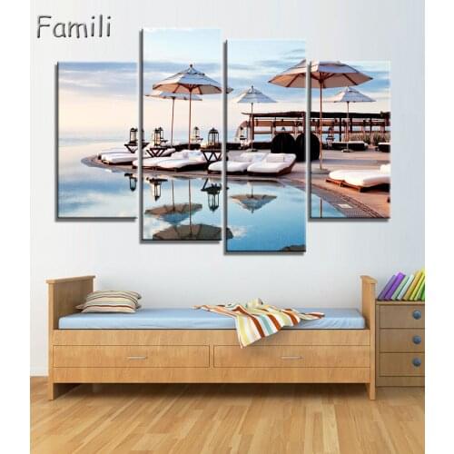 Maldives Beach Baros Landscape Poster Silk Canvas Fabric Print Wall Art Decorations For Living Room