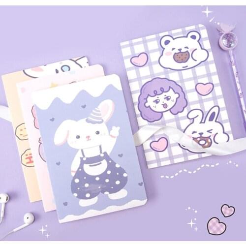 Cute Softcover Notebook Cartoon A5 Notebook 30 Sheets for Office School Home Cartoon Animal Soft Cover Student Notepad H3CA