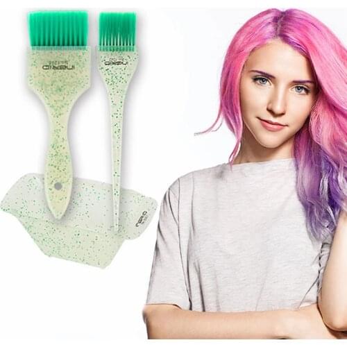 Pro Hair Dye Brush Bowl Set Plastic Crystal Hair Coloring Applicator Brush Hair Comb Barber Tools Salon Hair Styling Accessories