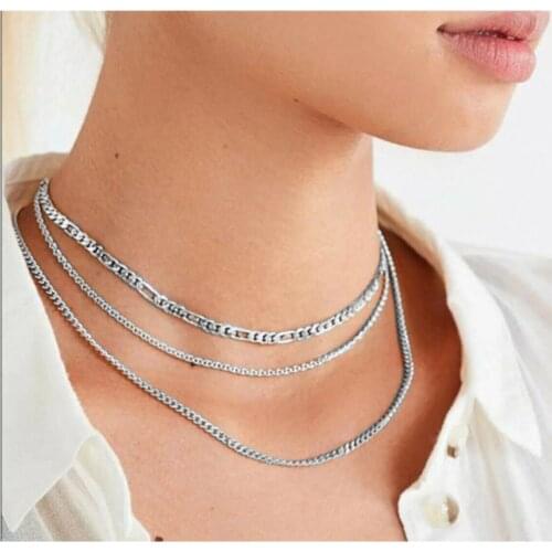 Women Silver Chain Jewelry Set 2021 Trend