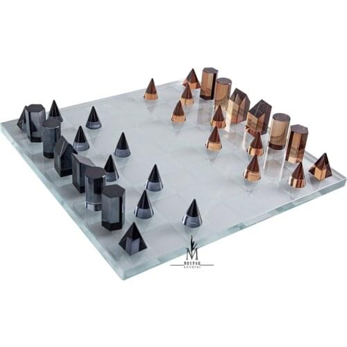 Nordic Light Luxury Crystal Decoration Creative Checkerboard Model Room Living Room Sales Office Study Room Jewelry Decoration