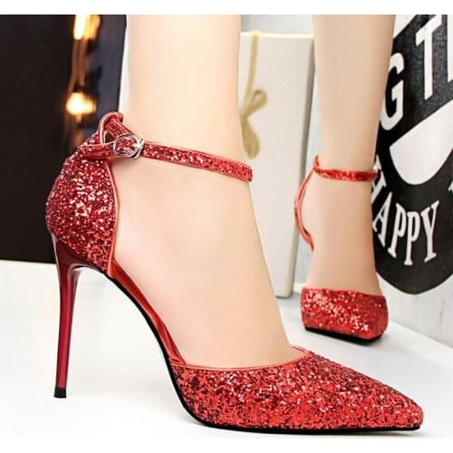 Sexy Women Pumps Shoe Ladies Sandals Elegant Shoe For Women Bling Stiletto Ladies Pumps For Party High Heel Shoes Female Sandals