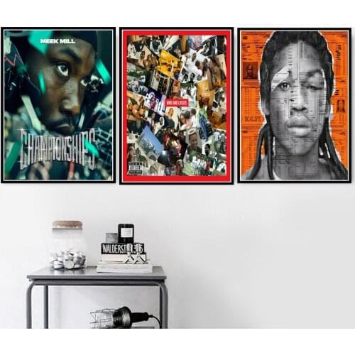 Poster Prints Meek Mill Hip Hop Rap Music Singer Star Album Wins Losses Painting Art Wall Pictures For Living Room Home Decor