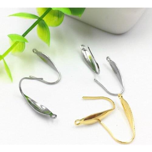 20pcs/lot 13x20mm Stainless Steel Gold Plated Ear Wires Hook Earring for DIY Jewelry Findings Components Accessories