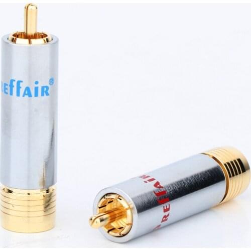 Preffair RCA Locking Non Solder Plug Connector, Male Video Gold Plated Connector