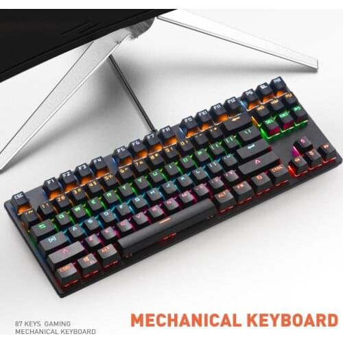 K70 Wired Colorful LED Light Gaming Mechanical Keyboard for Desktop Computers